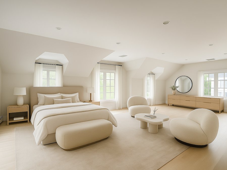 Primary suite design concept rendering
